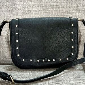 Kate spade Carsen Laurel Way Crystals Bow Saffiano Cow Leather Crossbody Bag